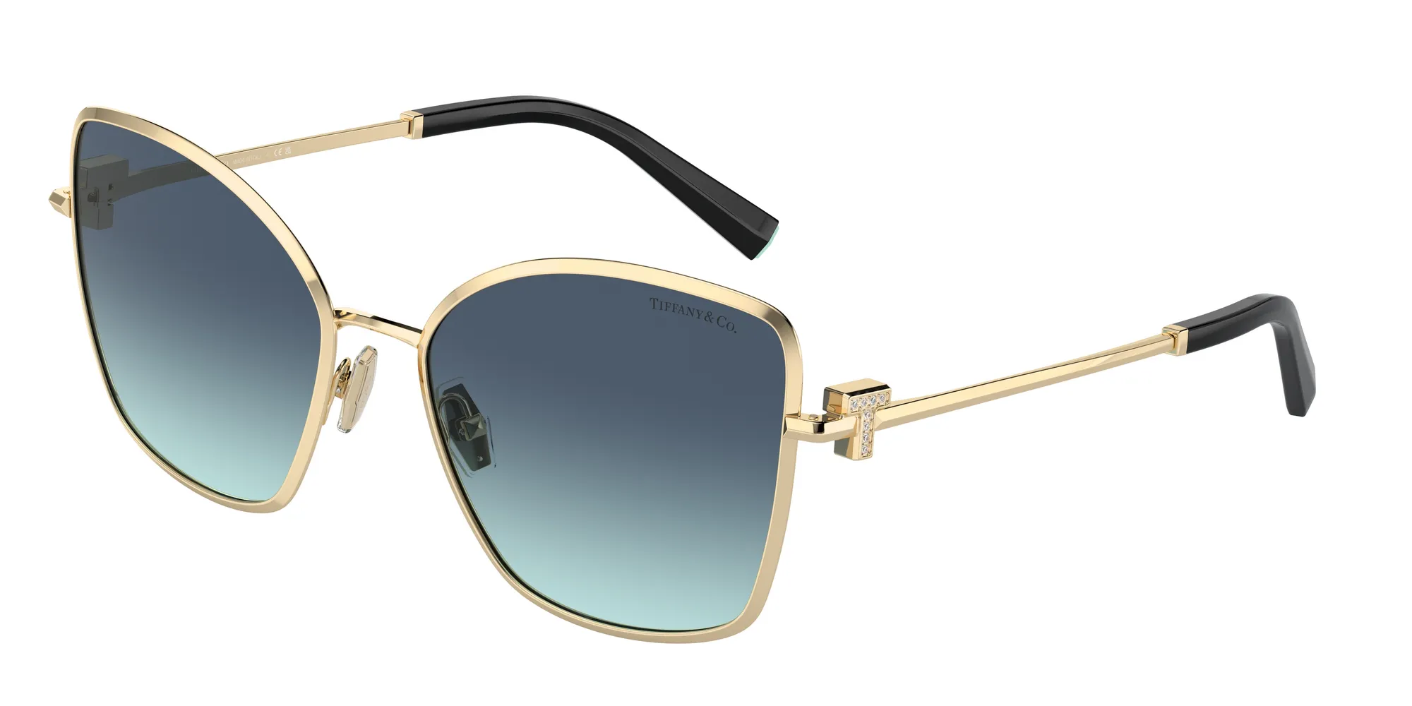 Tiffany TF3102B 62029S Occhiali da sole Metallo Oro Blu Farfalla Normale Sfumato - immagine 1