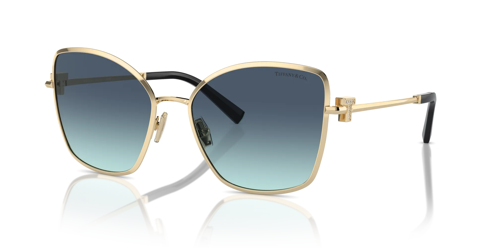Tiffany TF3102B 62029S Occhiali da sole Metallo Oro Blu Farfalla Normale Sfumato - immagine 4