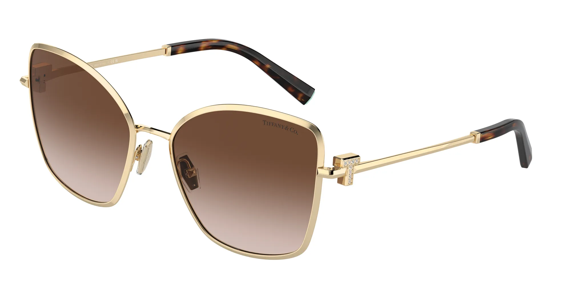 Tiffany TF3102B 61893B Occhiali da sole Metallo Oro Marrone Farfalla Normale Sfumato - immagine 1
