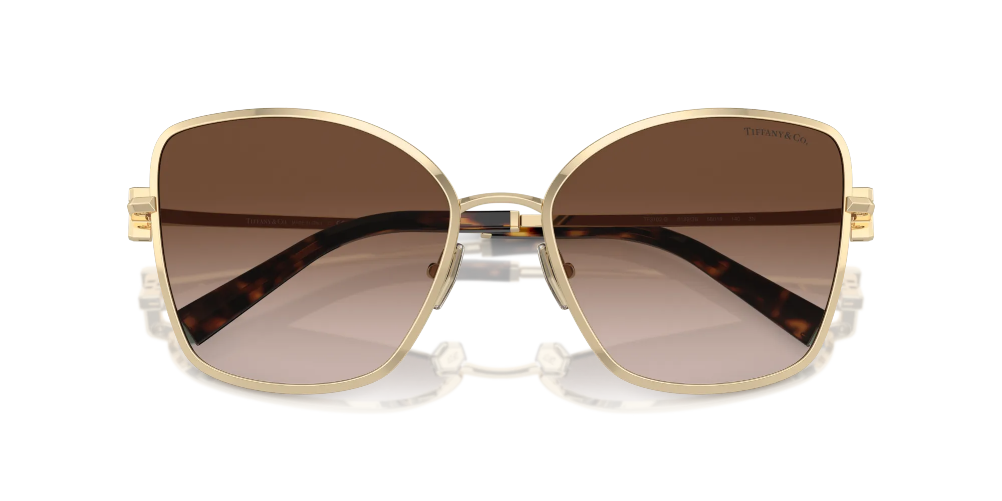 Tiffany TF3102B 61893B Occhiali da sole Metallo Oro Marrone Farfalla Normale Sfumato - immagine 2