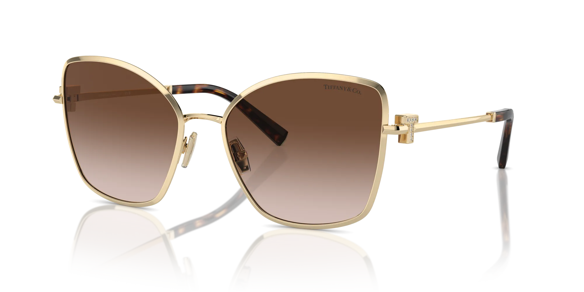 Tiffany TF3102B 61893B Occhiali da sole Metallo Oro Marrone Farfalla Normale Sfumato - immagine 4