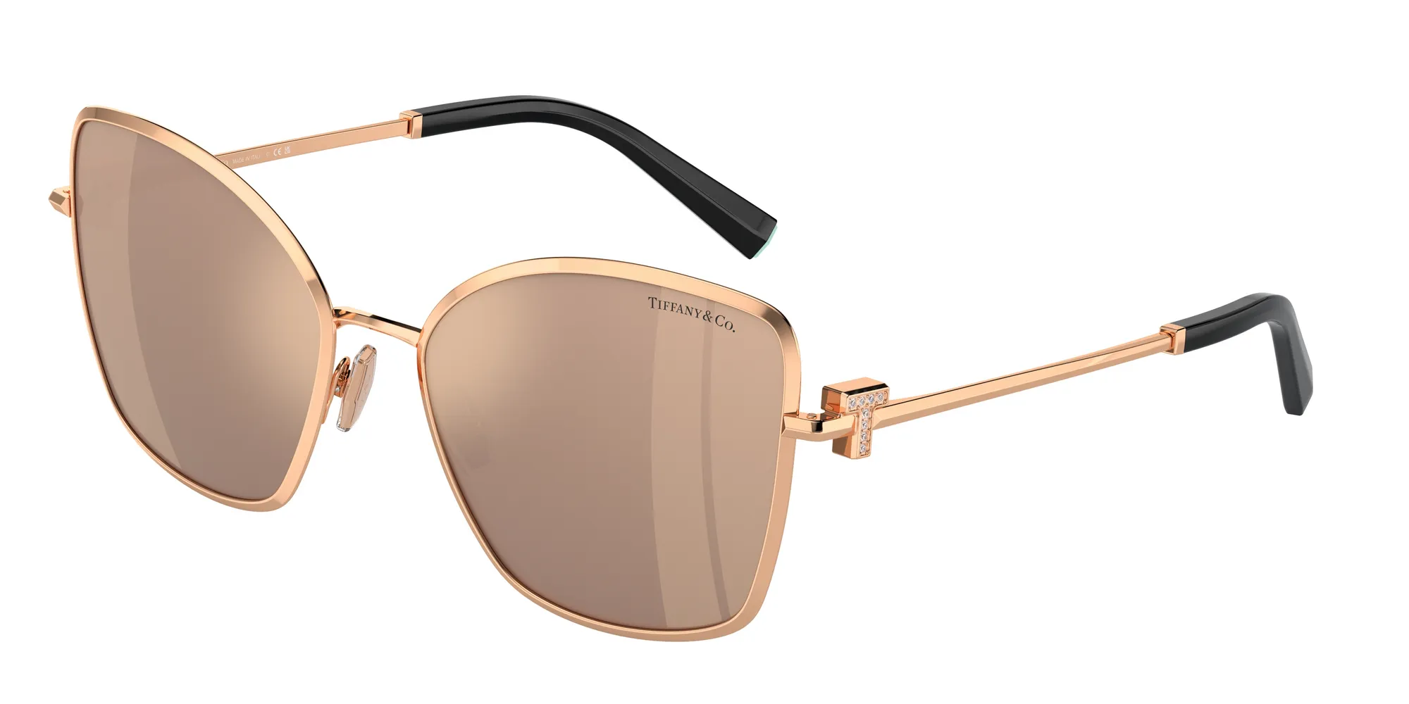 Tiffany TF3102B 61750W Occhiali da sole Metallo Oro Marrone Farfalla Specchiate Specchiato - immagine 1