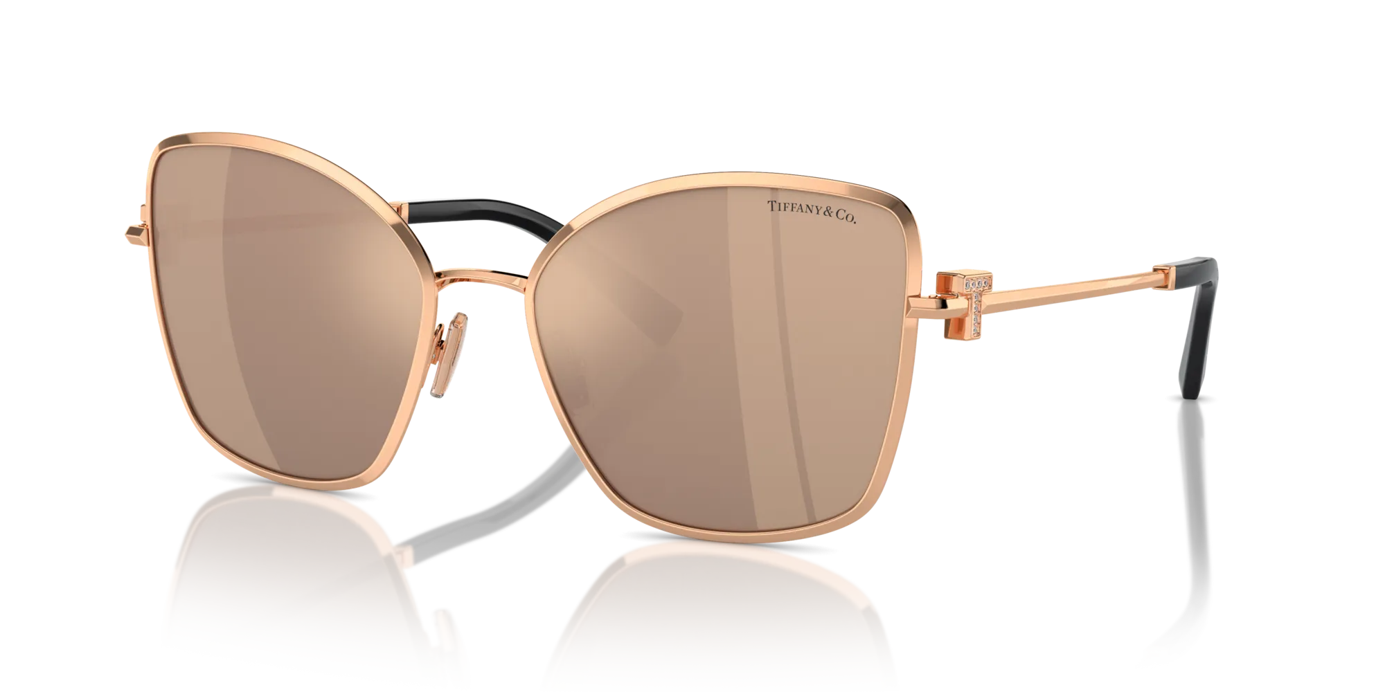 Tiffany TF3102B 61750W Occhiali da sole Metallo Oro Marrone Farfalla Specchiate Specchiato - immagine 4