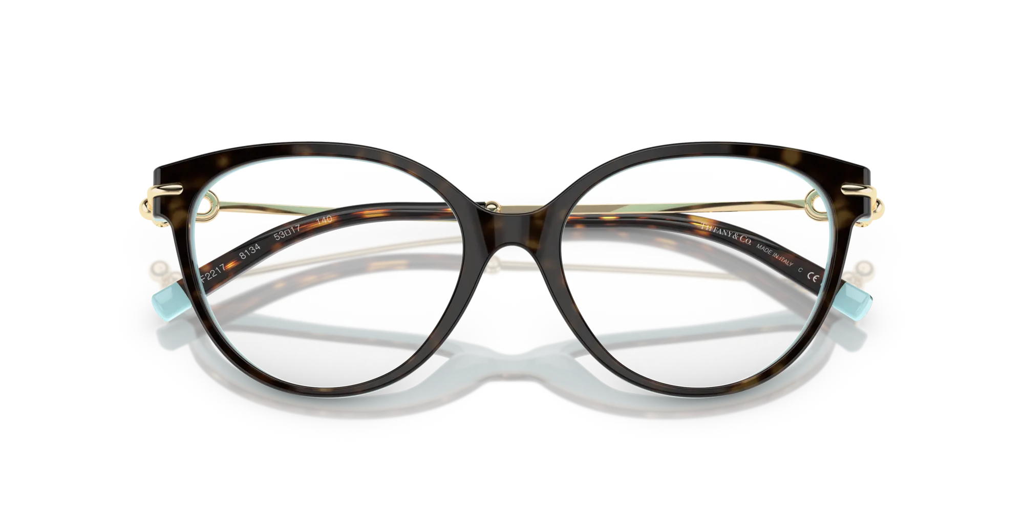 Tiffany TF2217 8134 Montature da vista Acetato Marrone Trasparente Cat Eye Normale - immagine 2