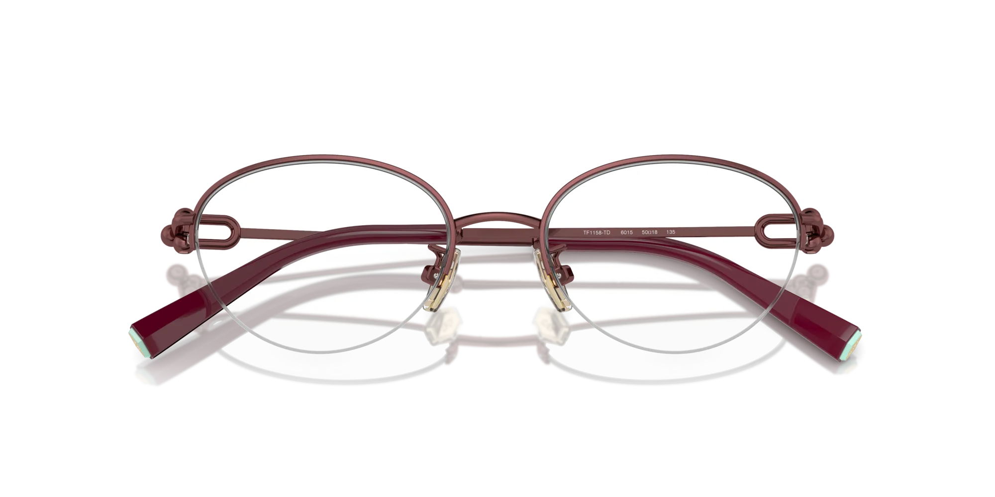 Tiffany TF1158TD 6015 Montature da vista Titanio Rosso Rotonda Normale - immagine 2