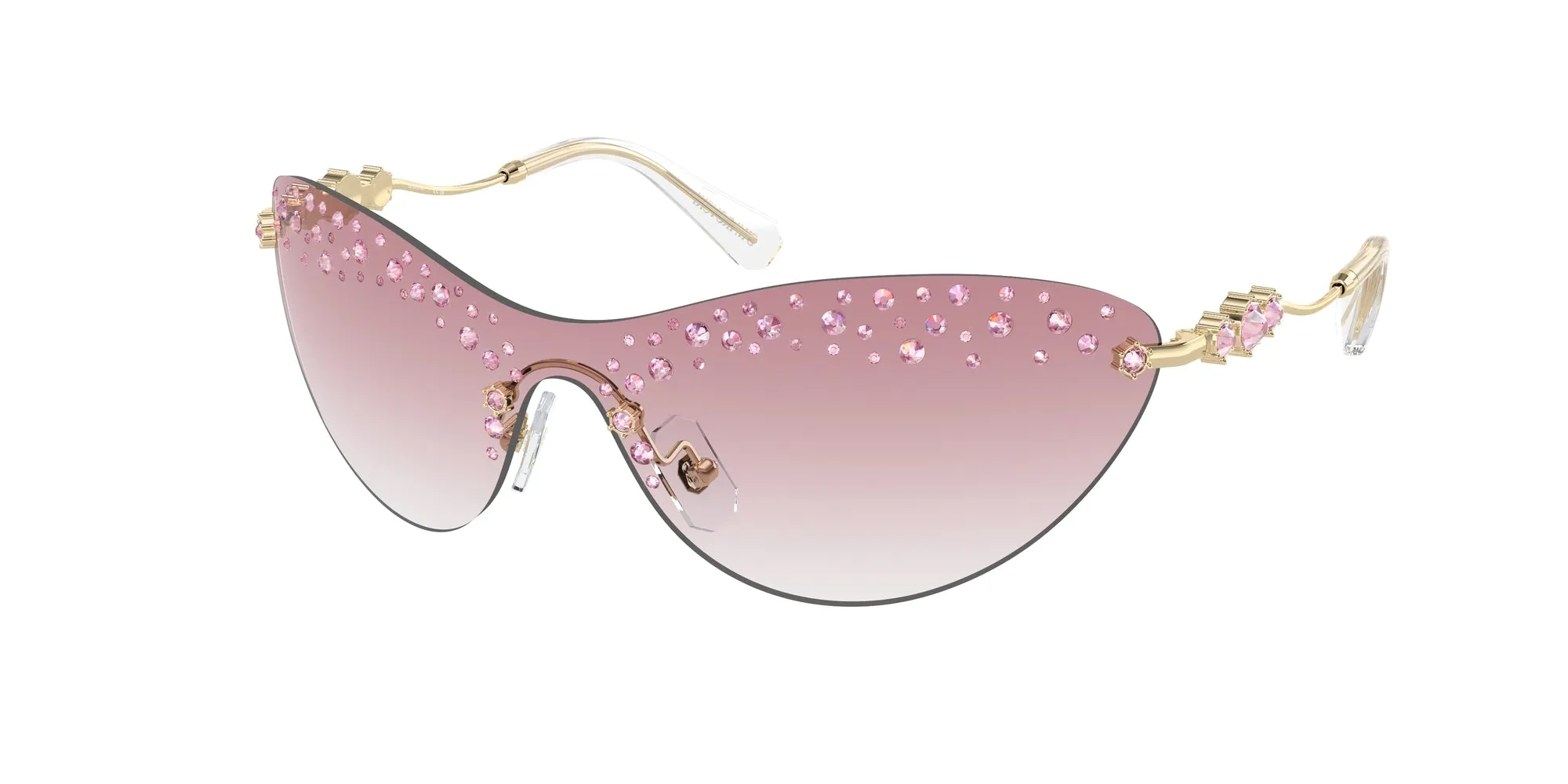 Swarovski SK7023 40138D Occhiali da sole Metallo Oro Rosa Geometrica Normale Sfumato - immagine 1