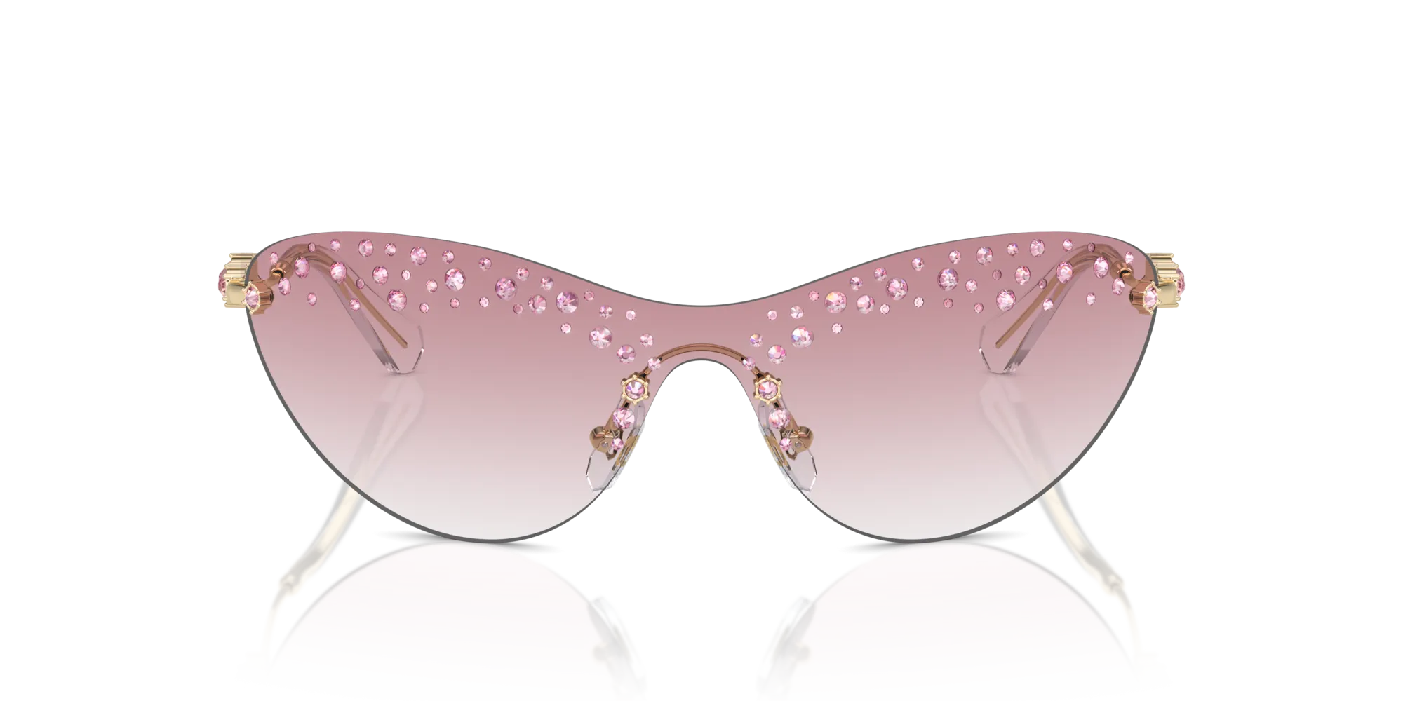 Swarovski SK7023 40138D Occhiali da sole Metallo Oro Rosa Geometrica Normale Sfumato - immagine 3