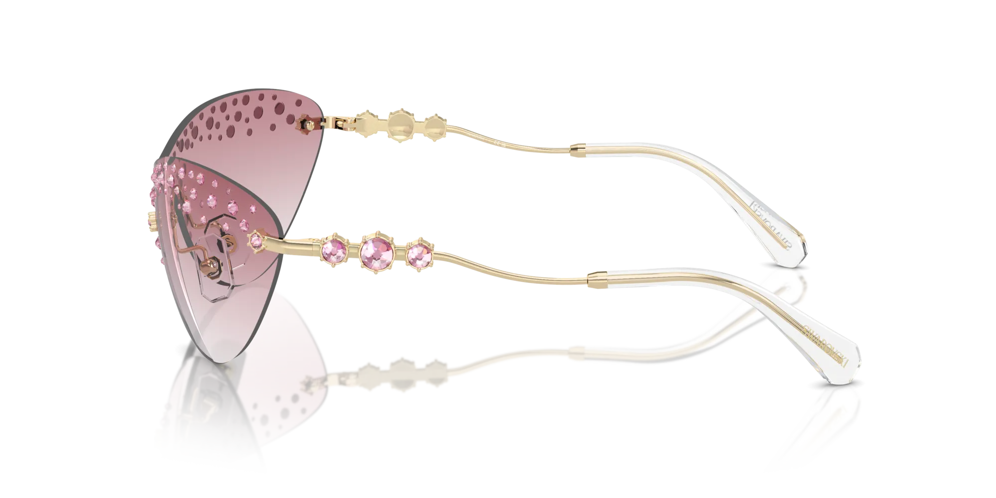 Swarovski SK7023 40138D Occhiali da sole Metallo Oro Rosa Geometrica Normale Sfumato - immagine 4