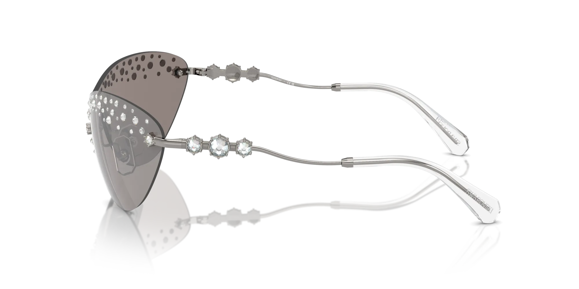 Swarovski SK7023 40096G Occhiali da sole Metallo Grigio Grigio Geometrica Specchiate - immagine 4