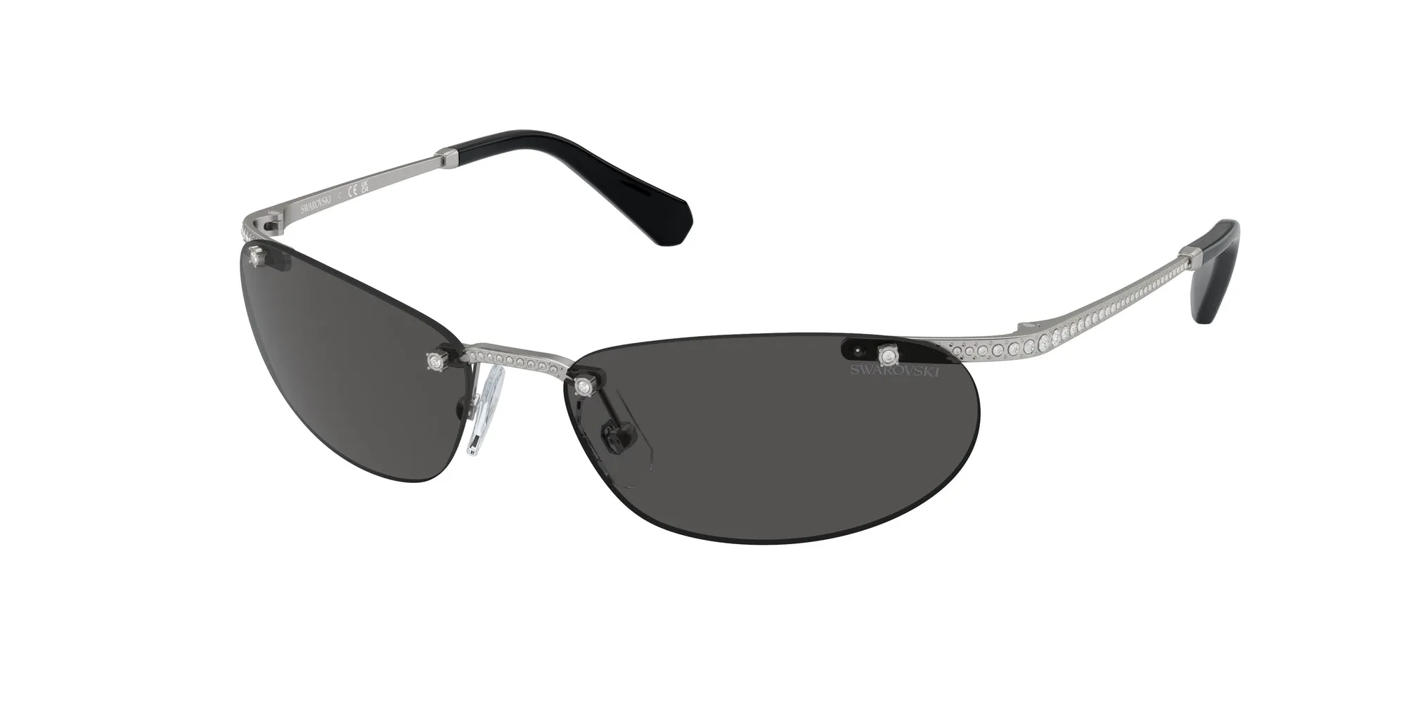 Swarovski SK7019 400187 Occhiali da sole Metallo Argento Grigio Rotonda Normale - immagine 1