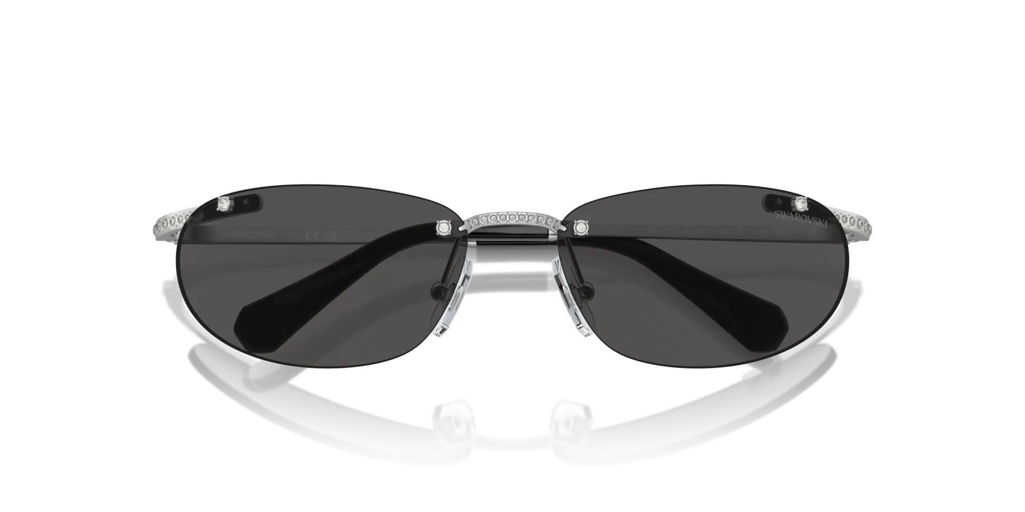 Swarovski SK7019 400187 Occhiali da sole Metallo Argento Grigio Rotonda Normale - immagine 2