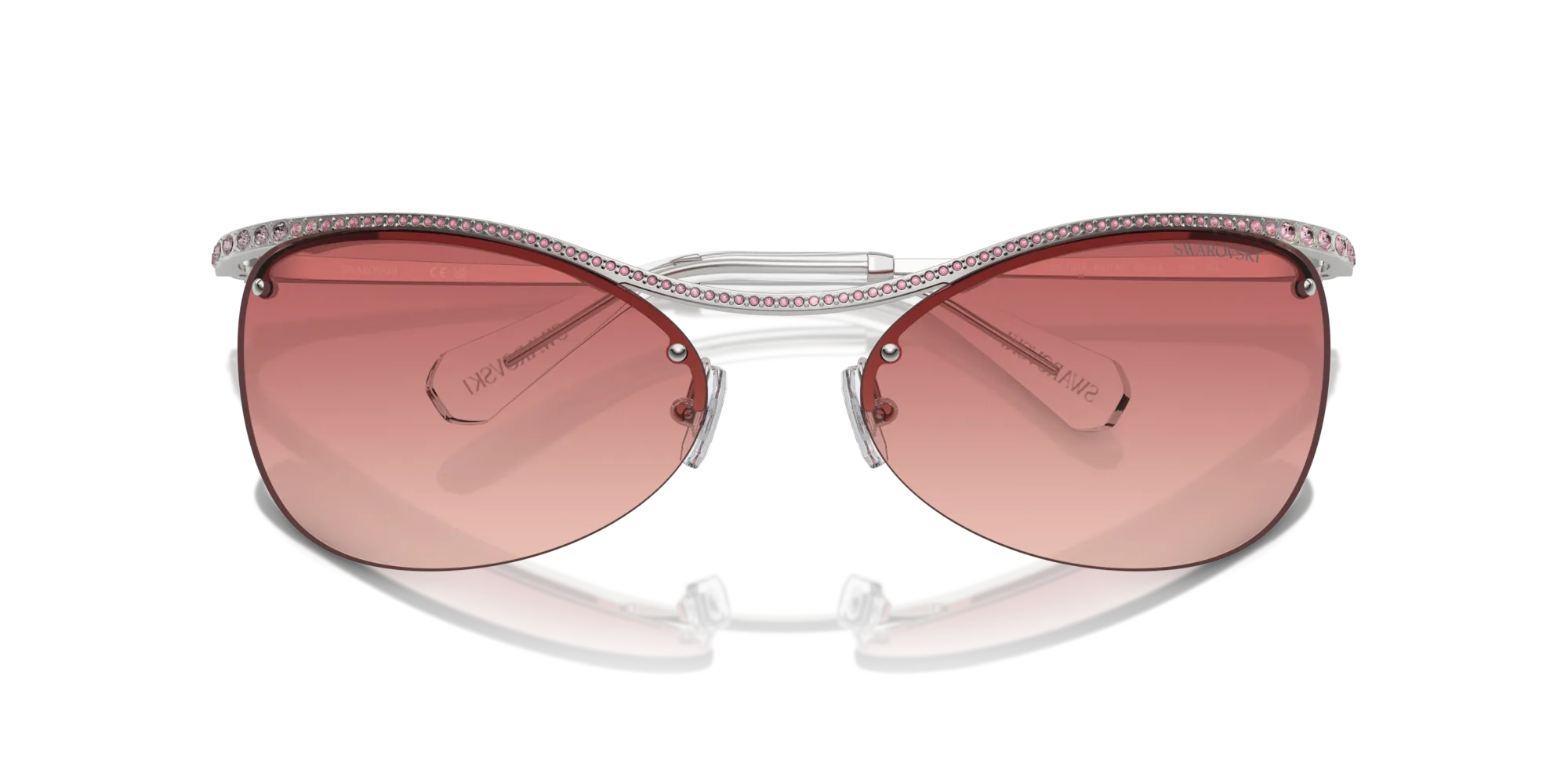 Swarovski SK7018 4001A5 Occhiali da sole Metallo Argento Rosa Geometrica Normale Sfumato - immagine 2