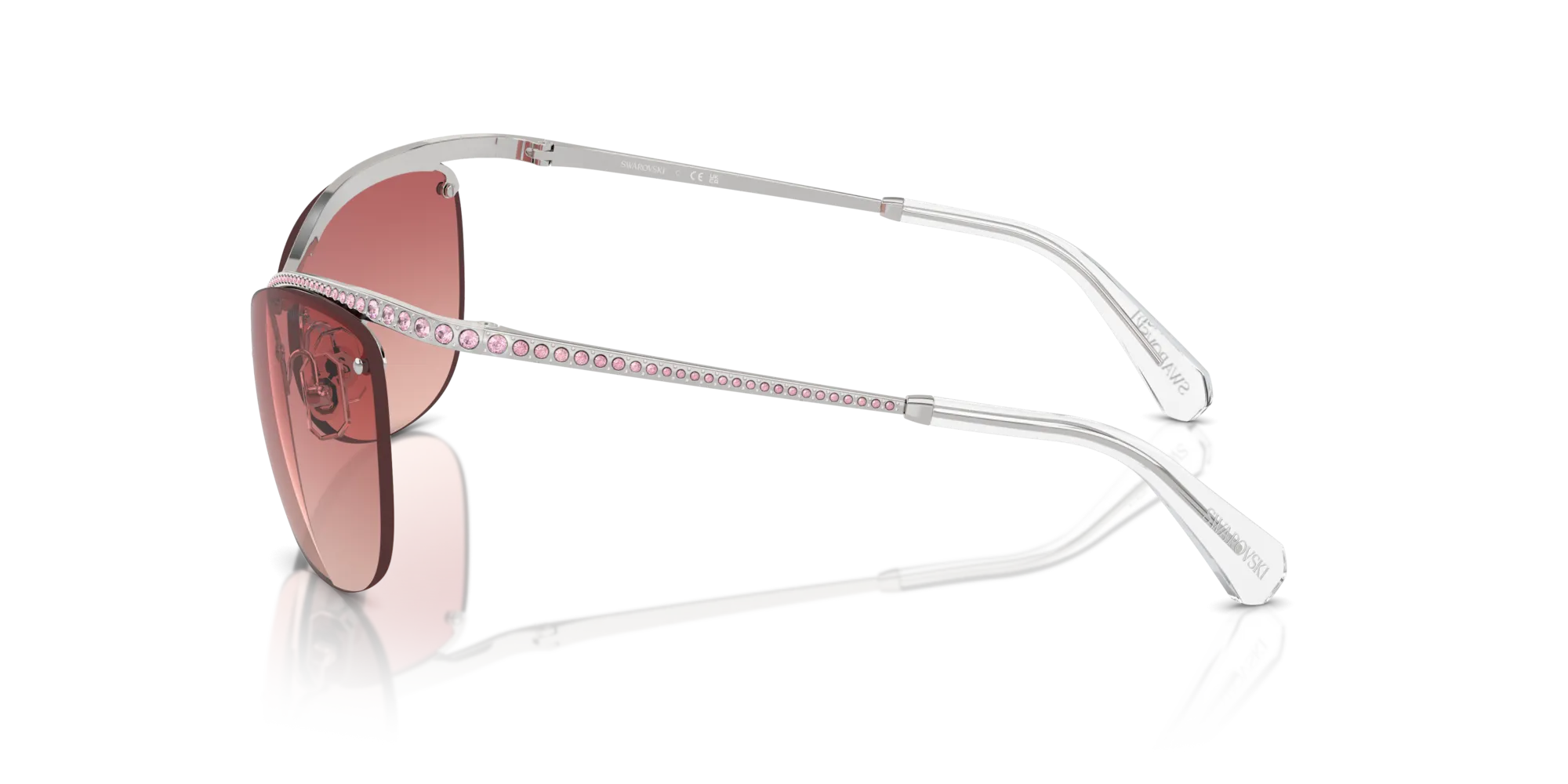Swarovski SK7018 4001A5 Occhiali da sole Metallo Argento Rosa Geometrica Normale Sfumato - immagine 4