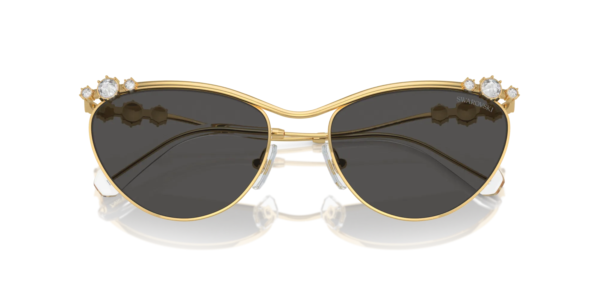 Swarovski SK7017 400487 Occhiali da sole Metallo Oro Grigio Cat Eye Normale - immagine 2