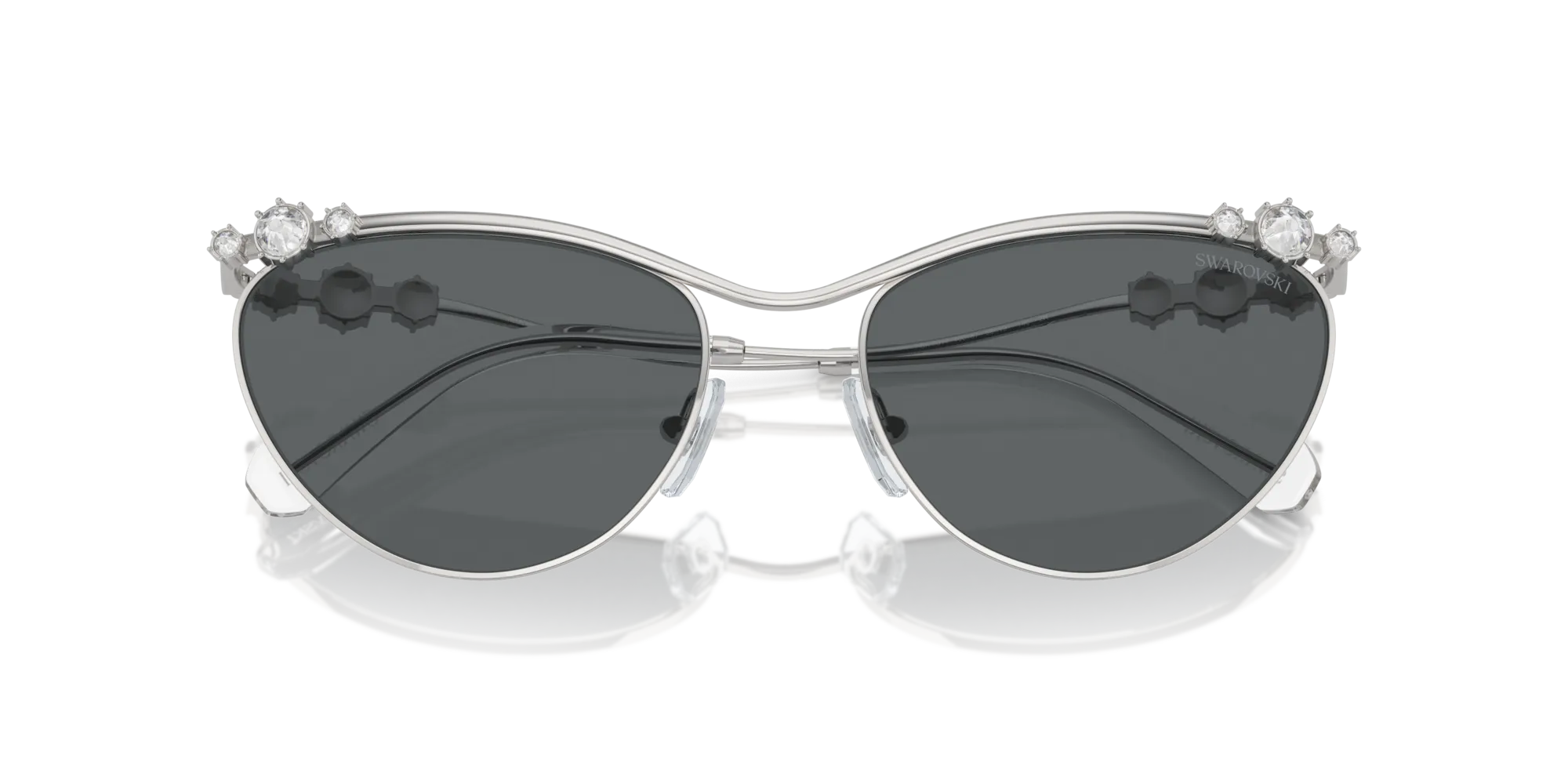 Swarovski SK7017 400187 Occhiali da sole Metallo Argento Grigio Cat Eye Normale - immagine 2