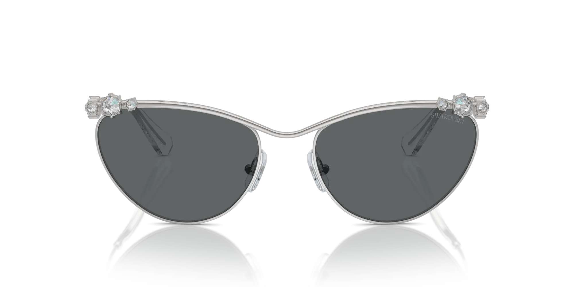 Swarovski SK7017 400187 Occhiali da sole Metallo Argento Grigio Cat Eye Normale - immagine 3
