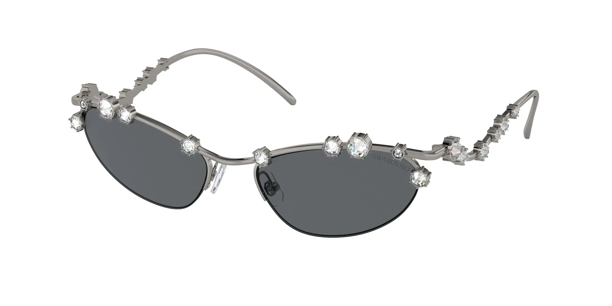 Swarovski SK7016 400987 Occhiali da sole Metallo Grigio Grigio Rotonda Normale - immagine 1