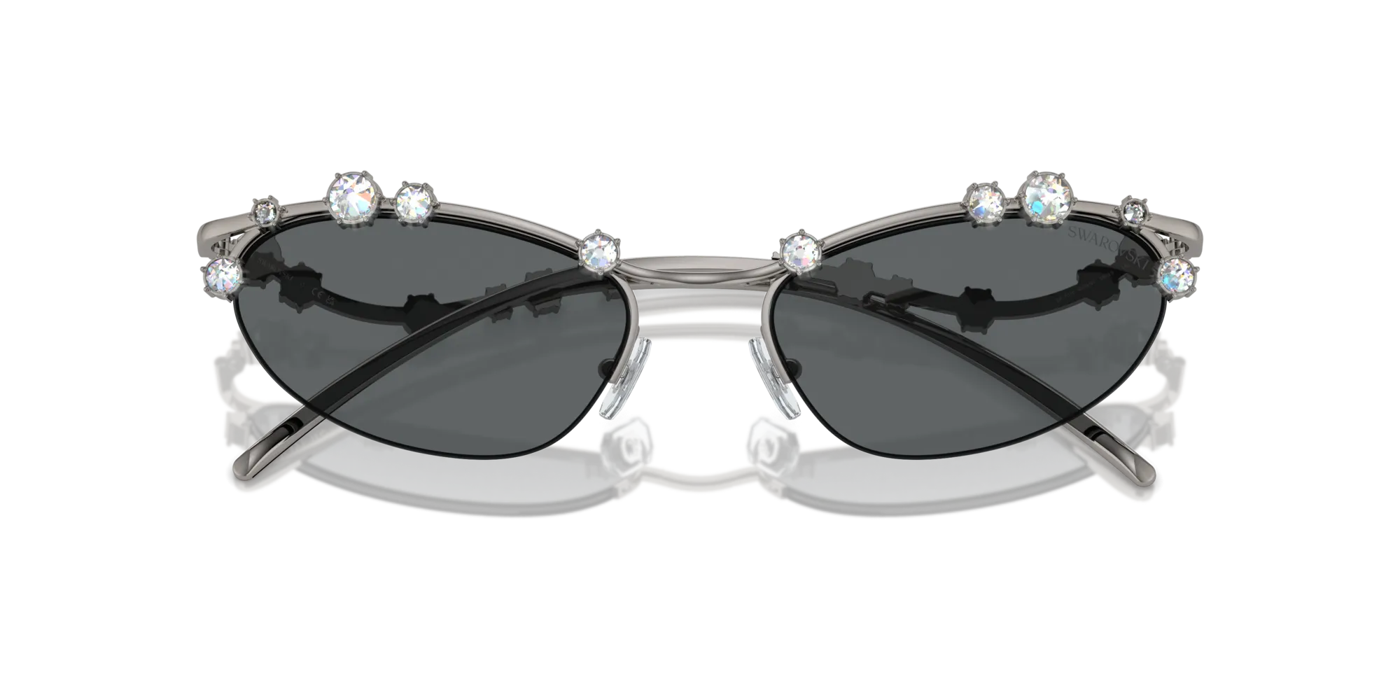 Swarovski SK7016 400987 Occhiali da sole Metallo Grigio Grigio Rotonda Normale - immagine 2