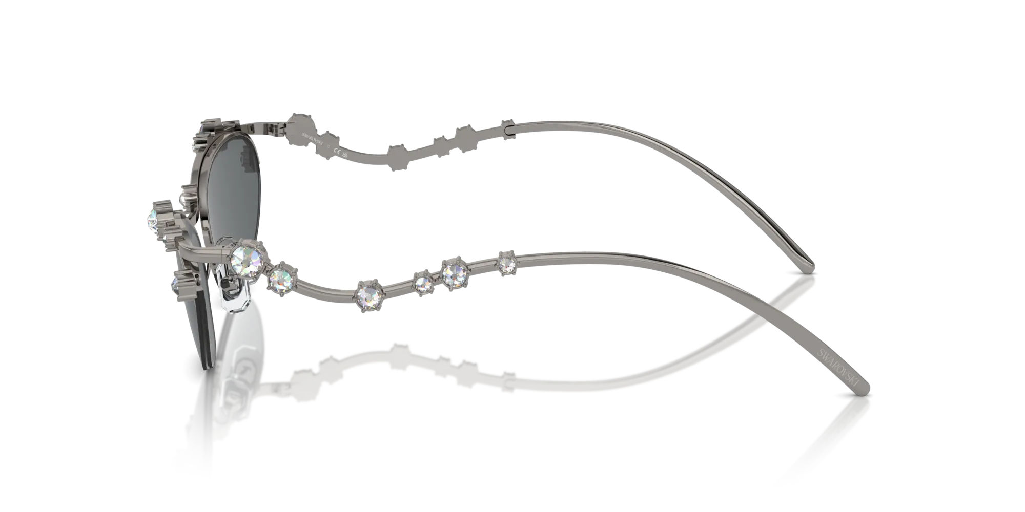 Swarovski SK7016 400987 Occhiali da sole Metallo Grigio Grigio Rotonda Normale - immagine 4