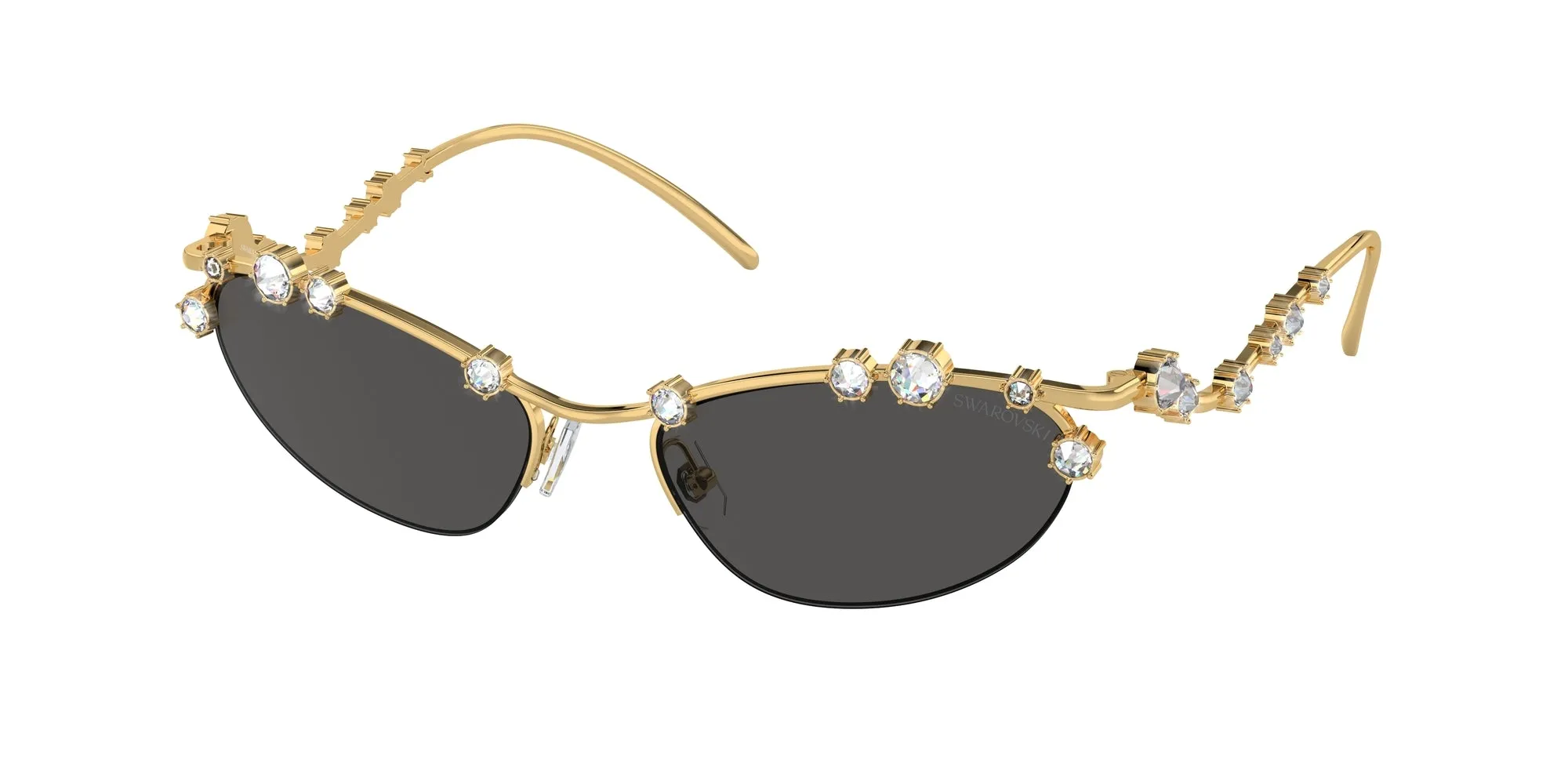 Swarovski SK7016 400487 Occhiali da sole Metallo Oro Grigio Rotonda Normale - immagine 1