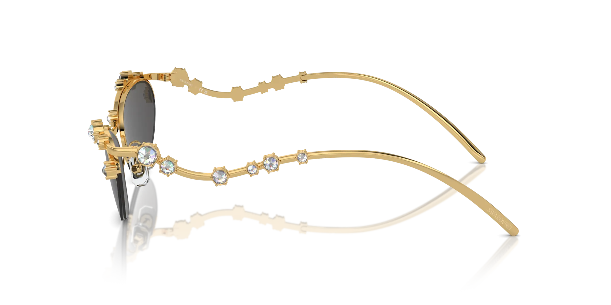 Swarovski SK7016 400487 Occhiali da sole Metallo Oro Grigio Rotonda Normale - immagine 4