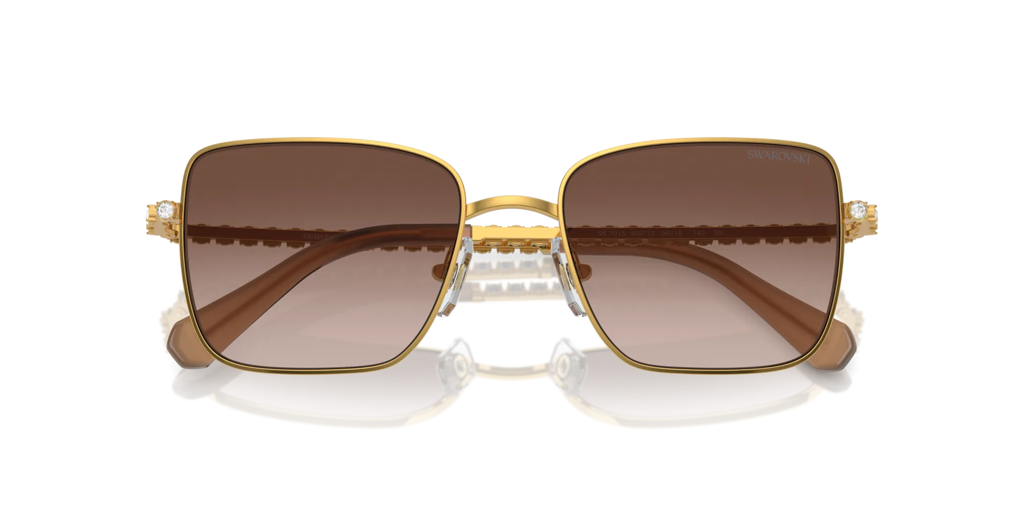 Swarovski SK7015 400713 Occhiali da sole Metallo Giallo Marrone Rotonda Normale Sfumato - immagine 2