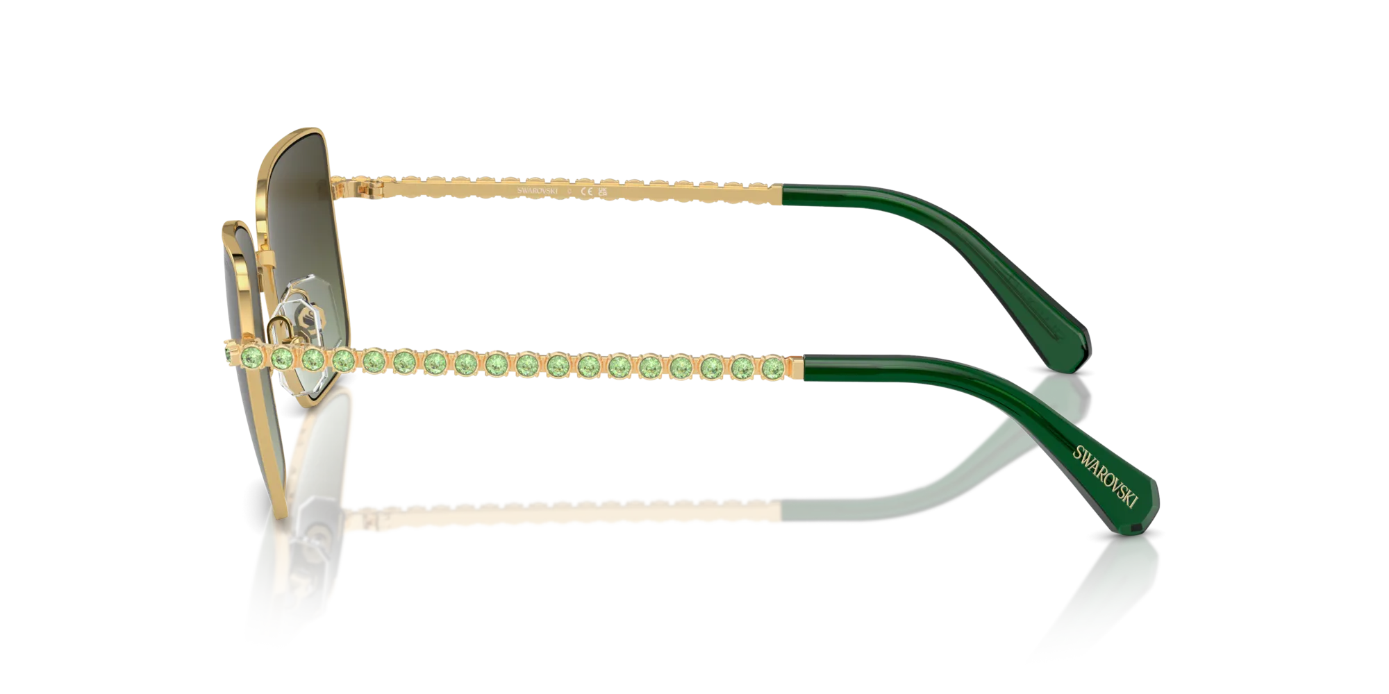 Swarovski SK7015 4004E8 Occhiali da sole Metallo Oro Marrone Rotonda Normale Sfumato - immagine 4