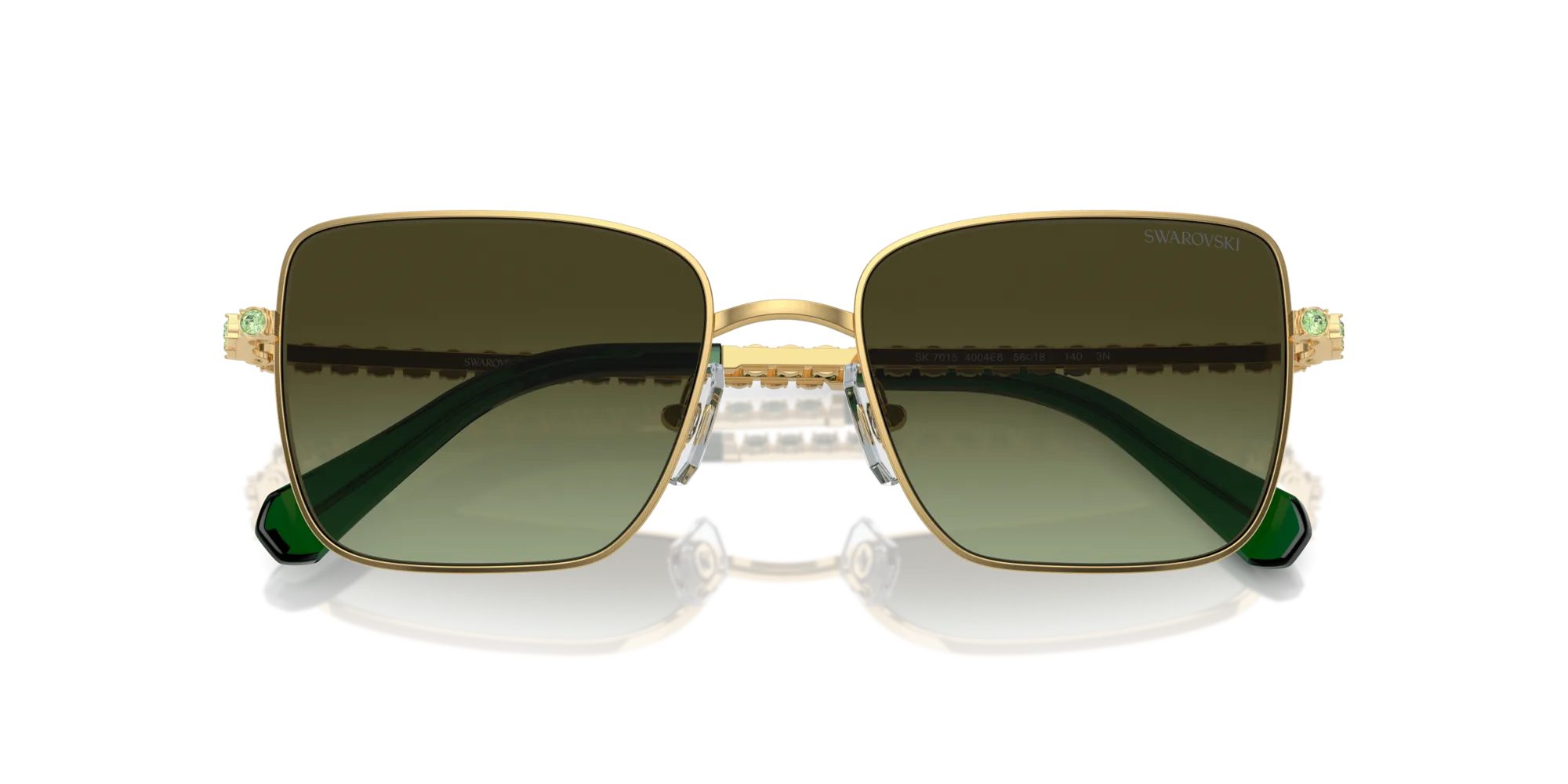 Swarovski SK7015 4004E8 Occhiali da sole Metallo Oro Marrone Rotonda Normale Sfumato - immagine 2