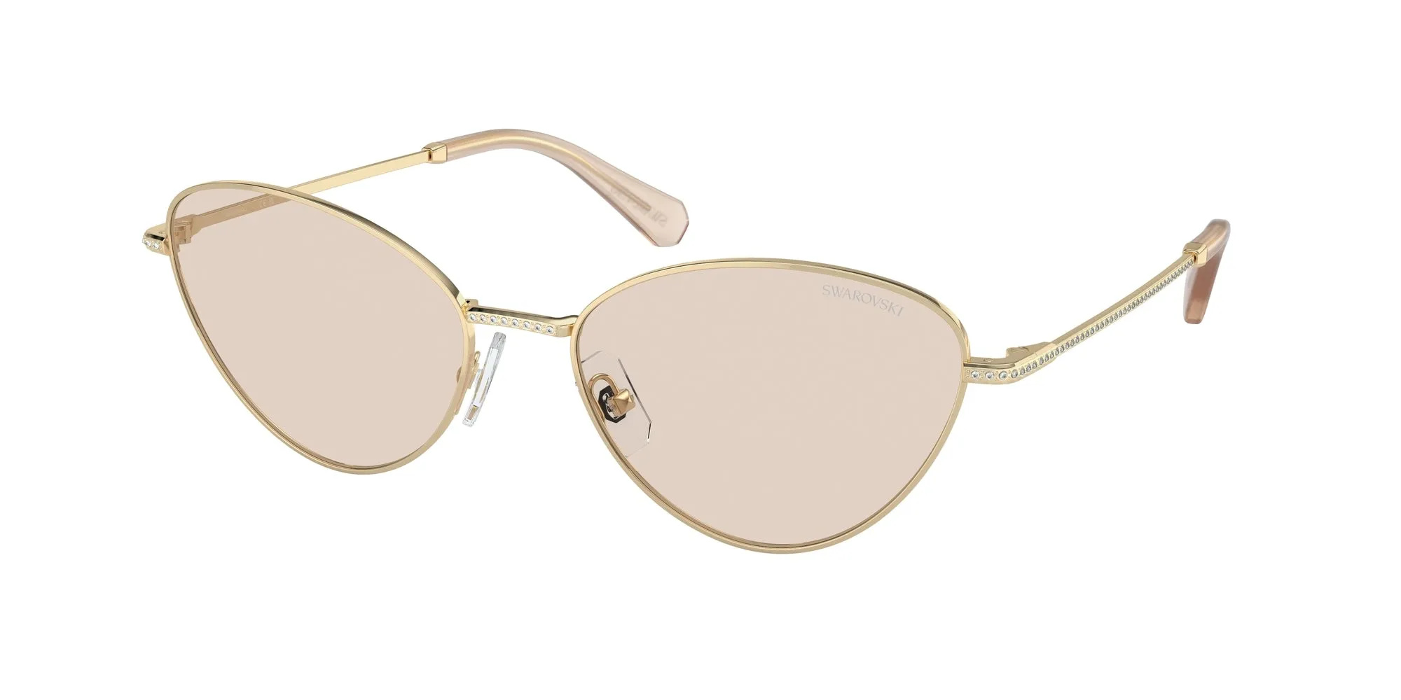 Swarovski SK7014 4013M4 Occhiali da sole Metallo Oro Marrone Cat Eye Fotocromatiche Fotocromatico - immagine 1