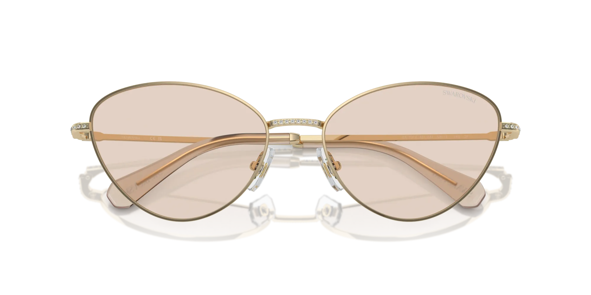 Swarovski SK7014 4013M4 Occhiali da sole Metallo Oro Marrone Cat Eye Fotocromatiche Fotocromatico - immagine 2