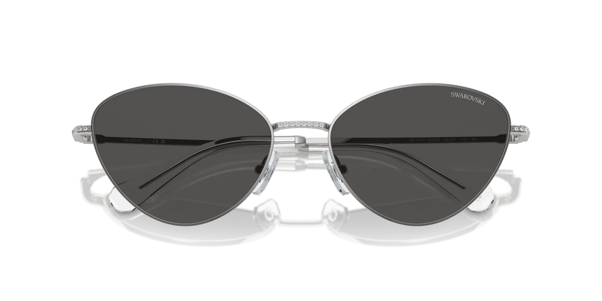 Swarovski SK7014 400187 Occhiali da sole Metallo Argento Grigio Cat Eye Normale - immagine 2