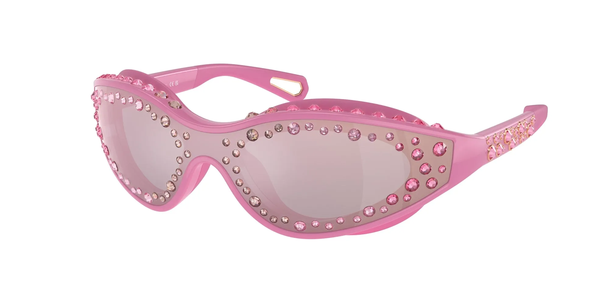 Swarovski SK6024 10531N Occhiali da sole Iniettato Rosa Blu Geometrica Specchiate Specchiato - immagine 1