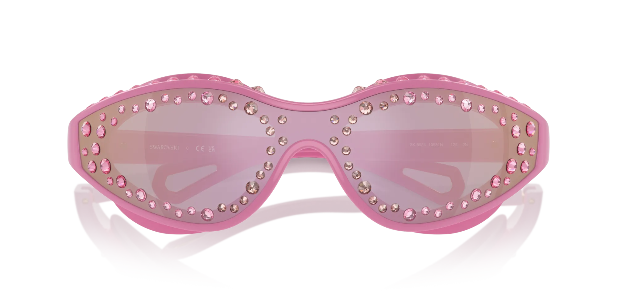 Swarovski SK6024 10531N Occhiali da sole Iniettato Rosa Blu Geometrica Specchiate Specchiato - immagine 2