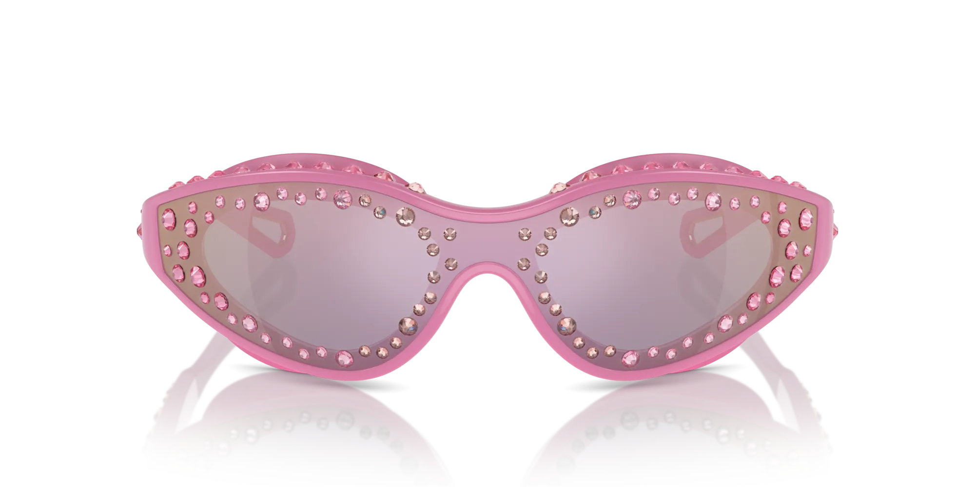 Swarovski SK6024 10531N Occhiali da sole Iniettato Rosa Blu Geometrica Specchiate Specchiato - immagine 3