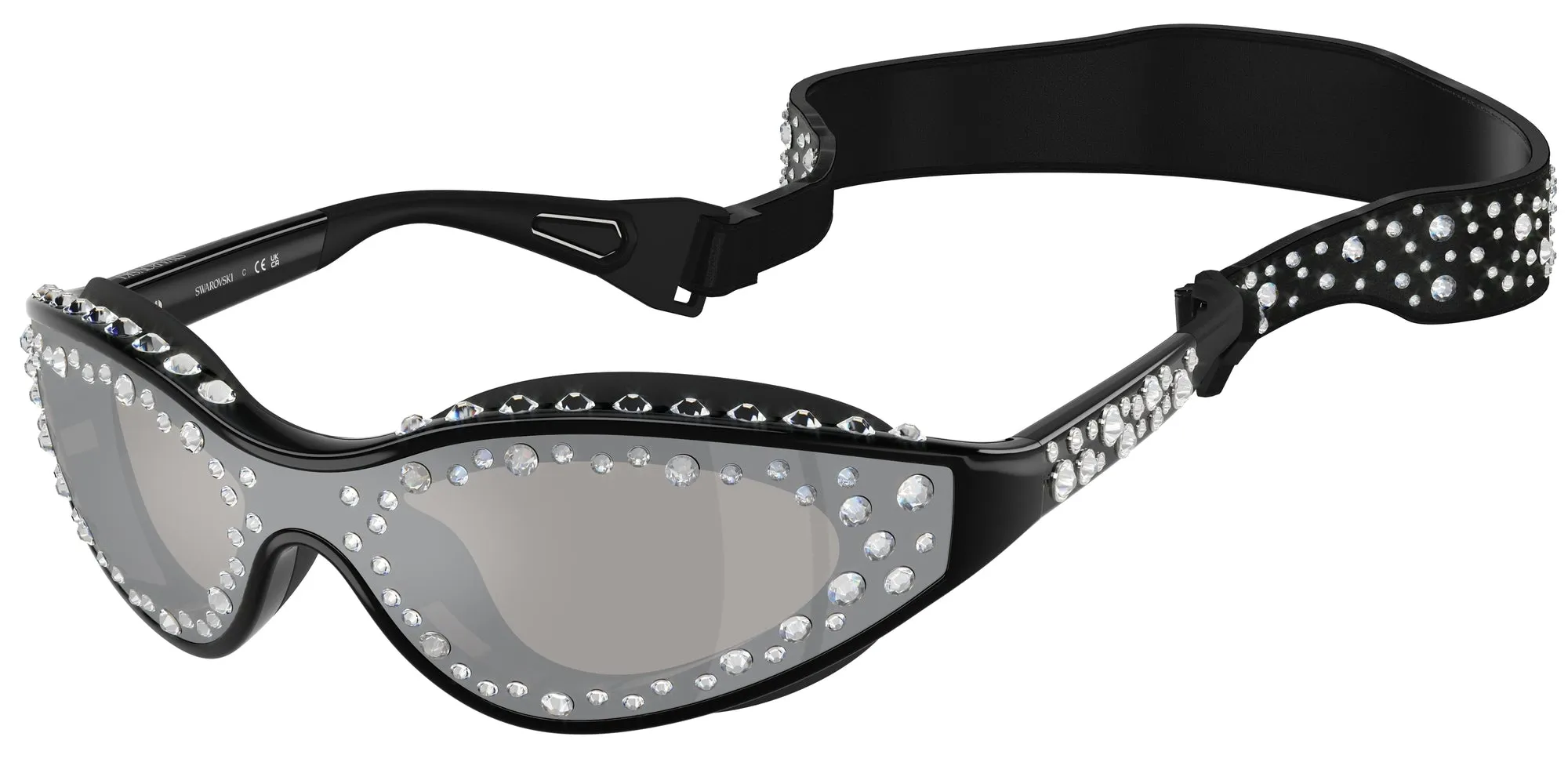 Swarovski SK6024 10016G Occhiali da sole Iniettato Nero Grigio Geometrica Specchiate Specchiato - immagine 1