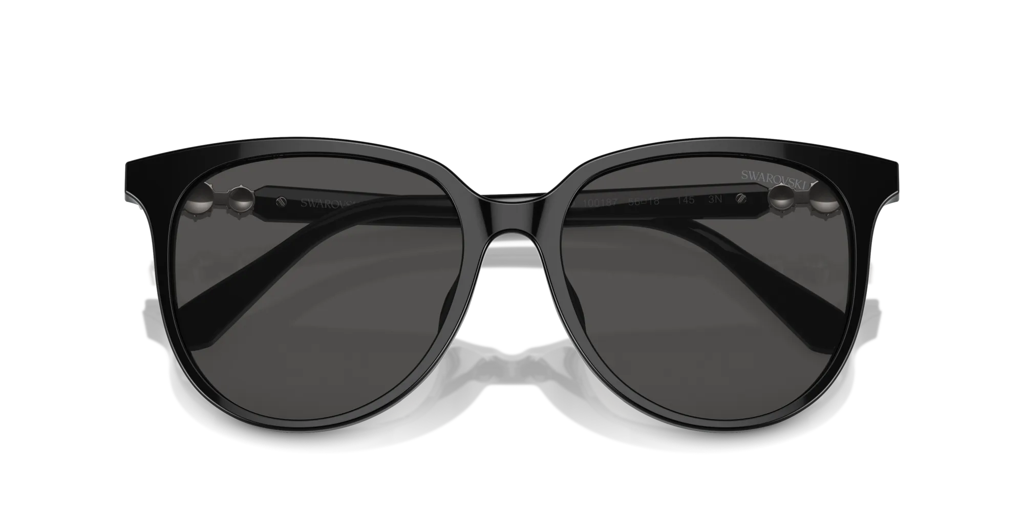 Swarovski SK6023D 100187 Occhiali da sole Acetato Nero Grigio Geometrica Normale - immagine 2
