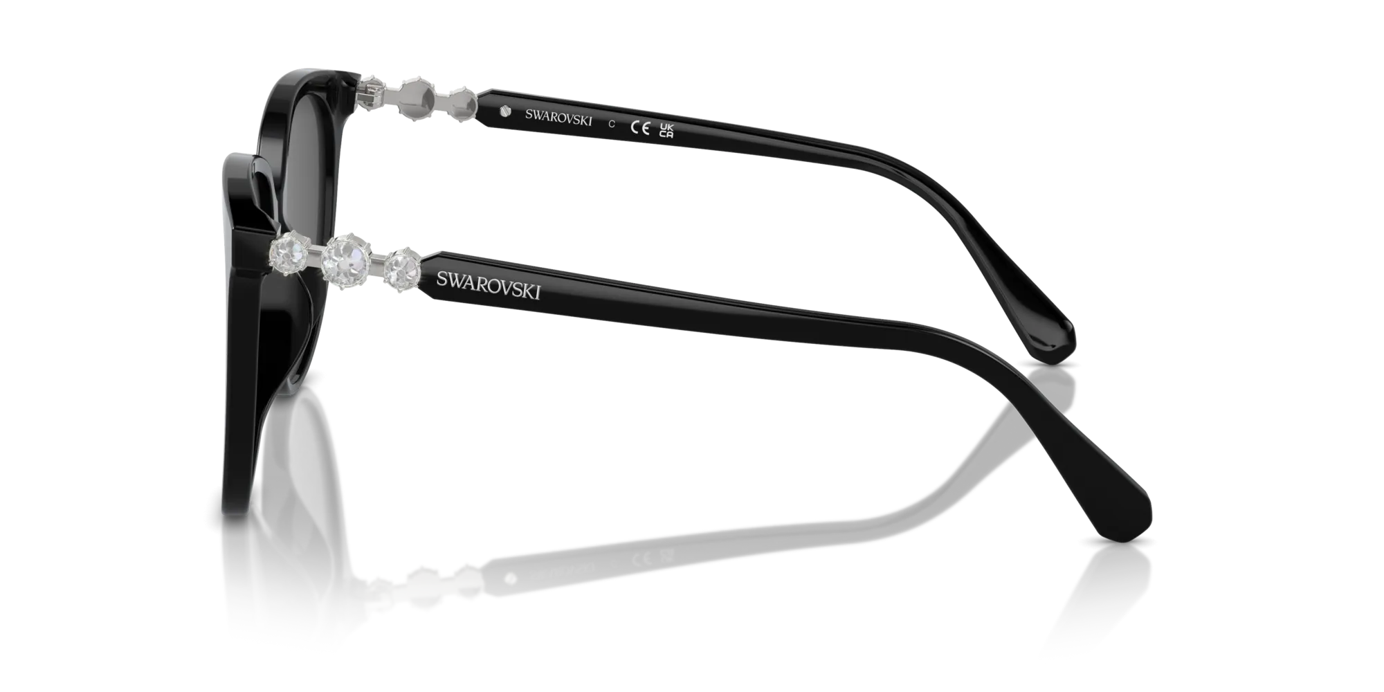 Swarovski SK6023D 100187 Occhiali da sole Acetato Nero Grigio Geometrica Normale - immagine 4