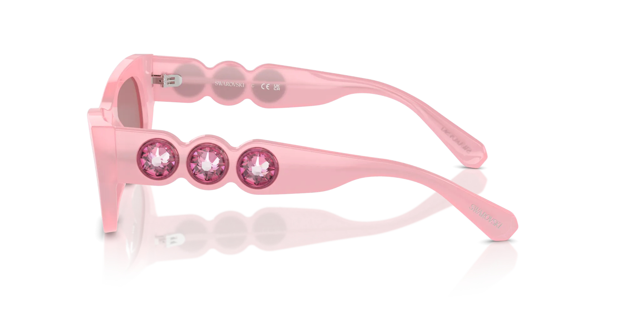 Swarovski SK6022 2001E4 Occhiali da sole Acetato Rosa Rosa Pillow Specchiate Specchiato - immagine 4