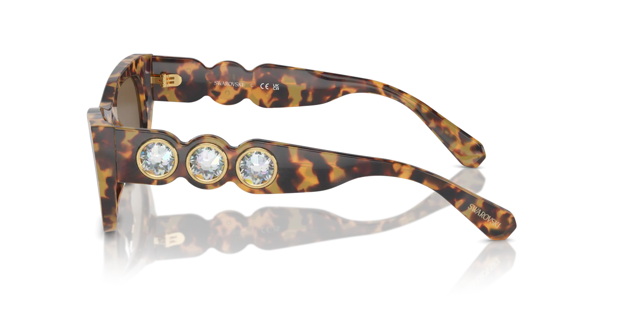 Swarovski SK6022 104073 Occhiali da sole Acetato Tartaruga Marrone Pillow Normale - immagine 4