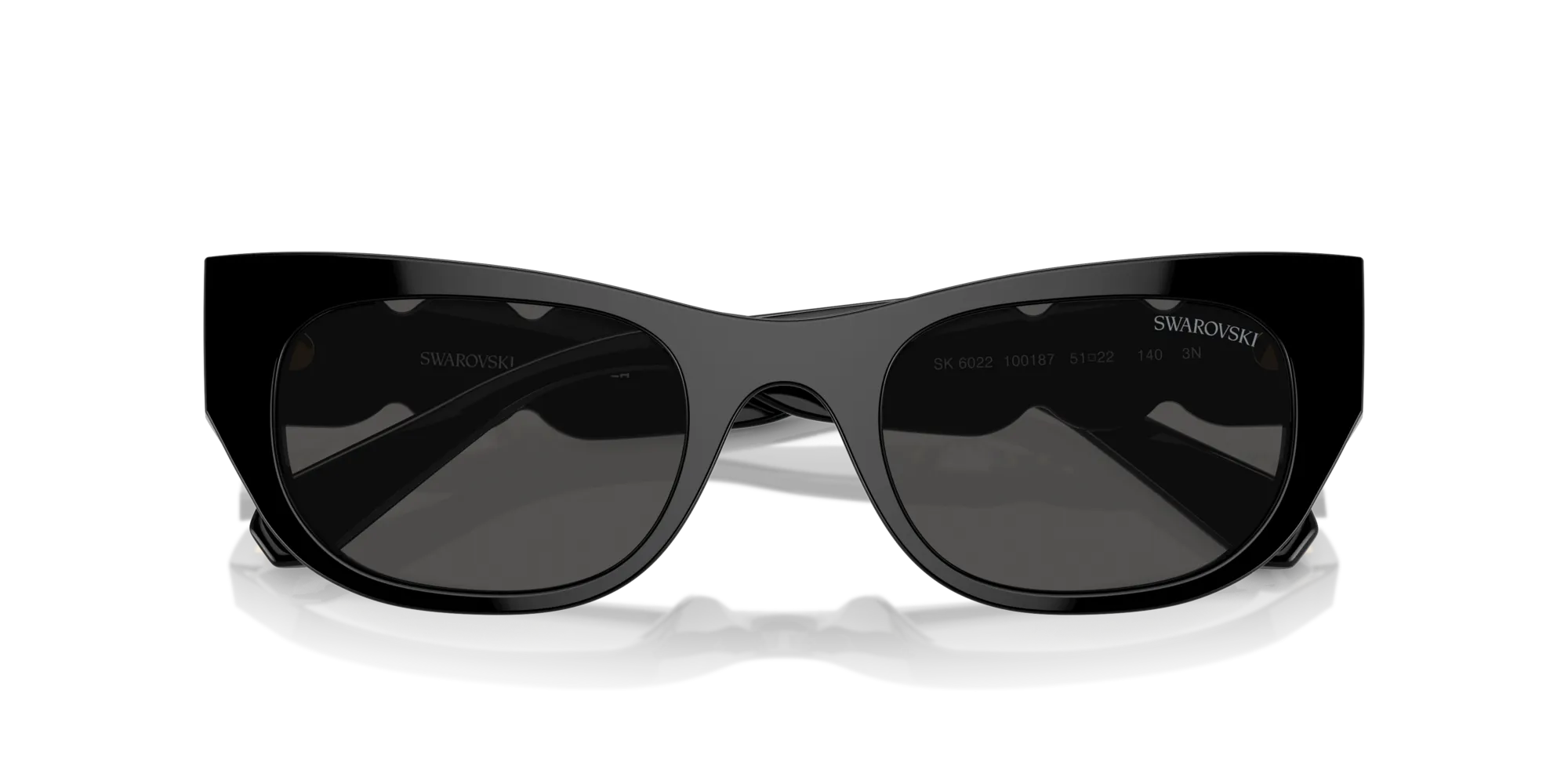 Swarovski SK6022 100187 Occhiali da sole Acetato Nero Grigio Pillow Normale - immagine 2