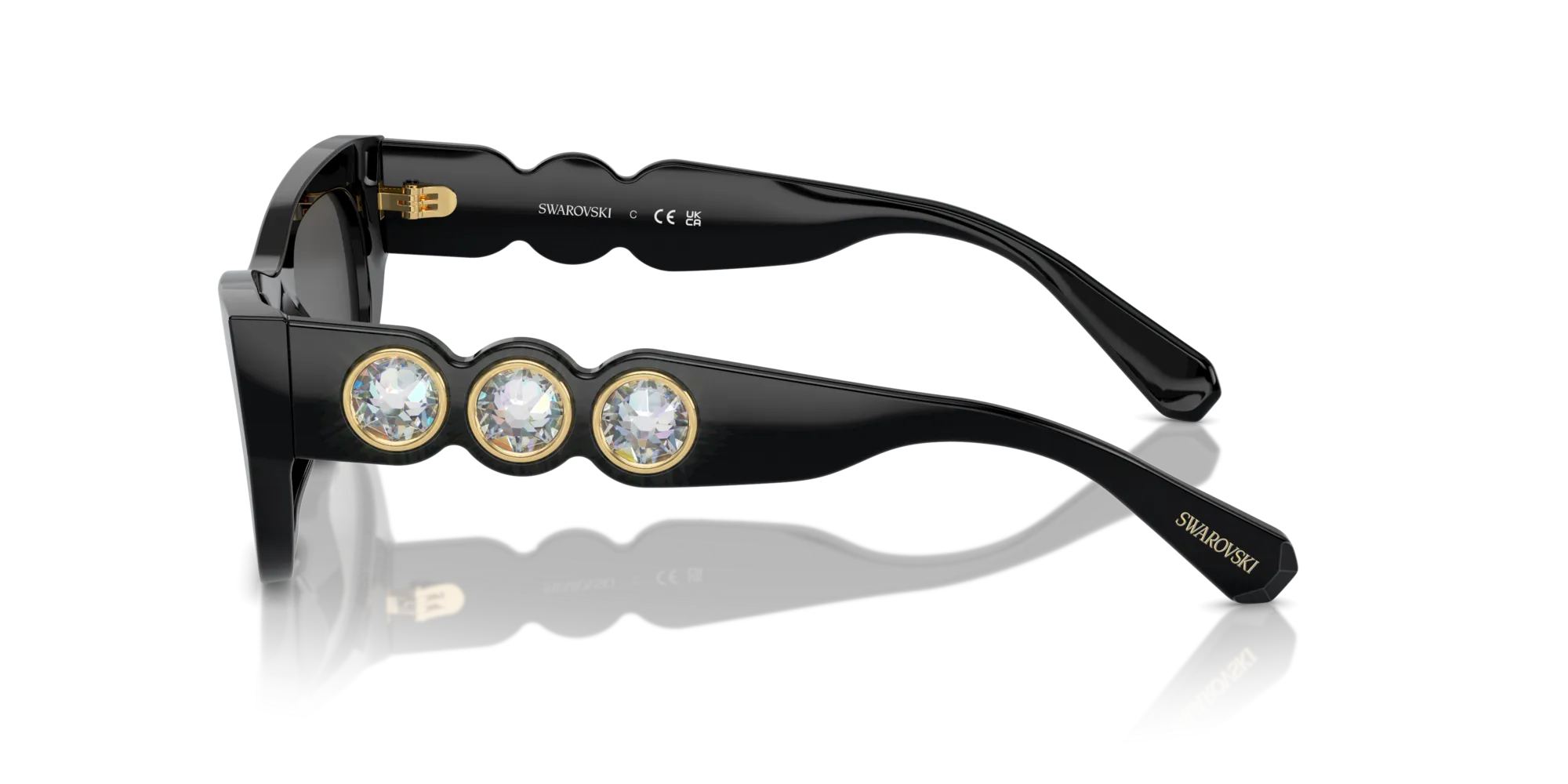 Swarovski SK6022 100187 Occhiali da sole Acetato Nero Grigio Pillow Normale - immagine 4