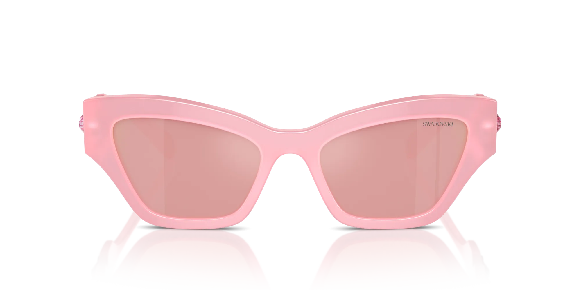 Swarovski SK6021 2001E4 Occhiali da sole Acetato Rosa Rosa Geometrica Specchiate Specchiato - immagine 3