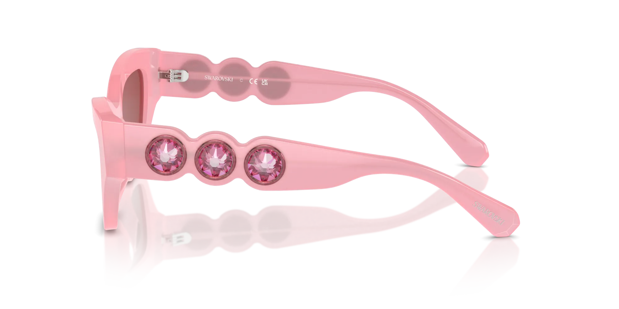 Swarovski SK6021 2001E4 Occhiali da sole Acetato Rosa Rosa Geometrica Specchiate Specchiato - immagine 4