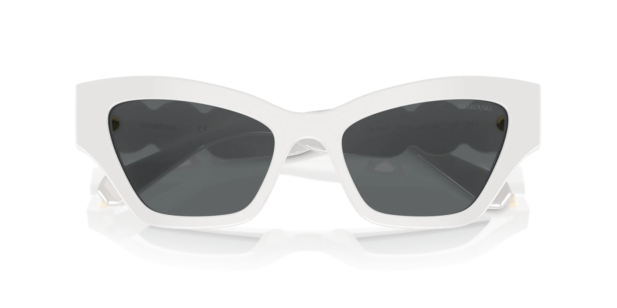 Swarovski SK6021 105087 Occhiali da sole Acetato Bianco Grigio Geometrica Normale - immagine 2