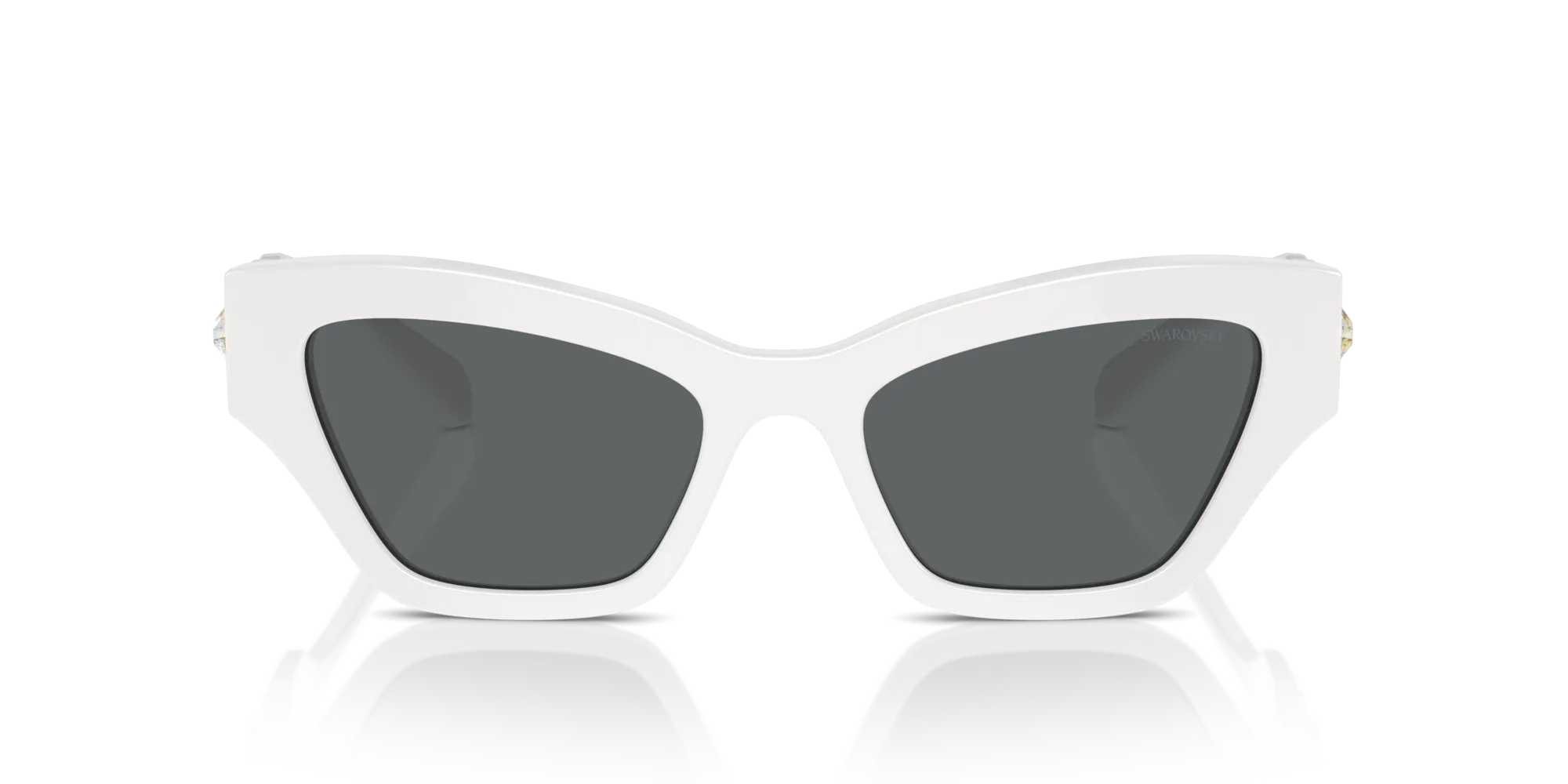 Swarovski SK6021 105087 Occhiali da sole Acetato Bianco Grigio Geometrica Normale - immagine 3