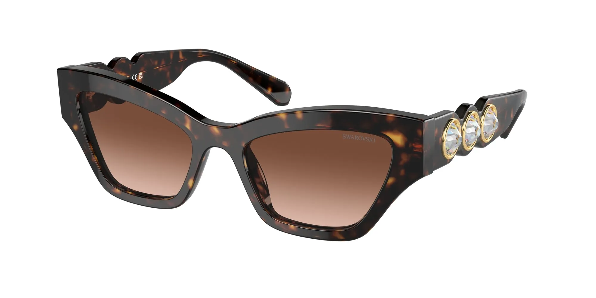 Swarovski SK6021 10023B Occhiali da sole Acetato Tartaruga Marrone Geometrica Normale Sfumato - immagine 1
