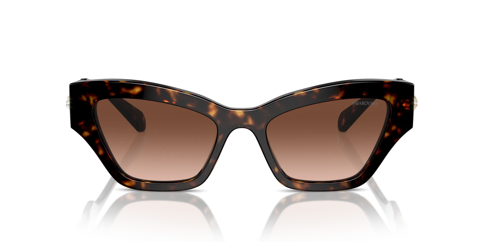 Swarovski SK6021 10023B Occhiali da sole Acetato Tartaruga Marrone Geometrica Normale Sfumato - immagine 3