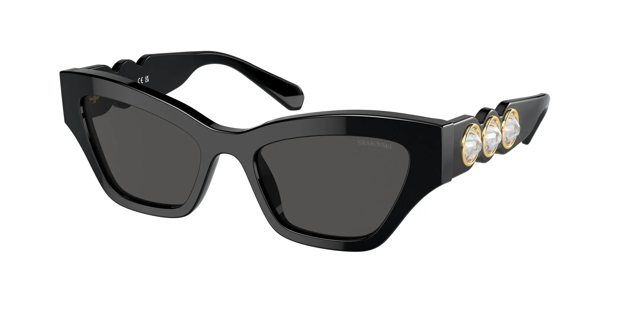 Swarovski SK6021 100187 Occhiali da sole Acetato Nero Grigio Geometrica Normale - immagine 1