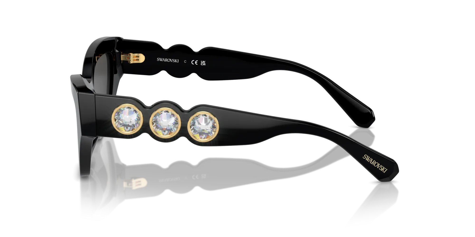 Swarovski SK6021 100187 Occhiali da sole Acetato Nero Grigio Geometrica Normale - immagine 4