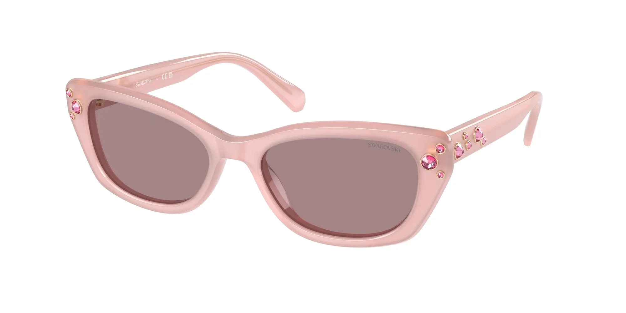 Swarovski SK6019 10317N Occhiali da sole Acetato Rosa Marrone Pillow Normale - immagine 1